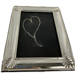 Tabletop Picture Frame Chalkboard Pinkish Silvertone 9 1/4" x 7 1/4" Upcycled Model
