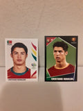 Cristiano RONALDO 2 FIGURES/STICKERS EURO 2004/ WORLD CUP 2006 PANINI REPLICA Model