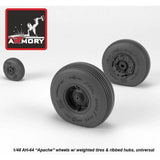 Armory Models AR AW48331 Scale 1/48 AH64 Apache wheels w/ weighted tires ribbed Model