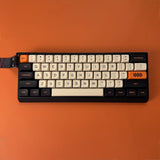 Carbon Keycaps Orange Beige Black All-over Dye Subbed PBT Keycap Set Model