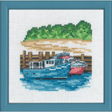 Permin counted cross stitch kit "Blue boats", 13x13cm, DIY, 13-8117 Model