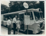 1970 Press Photo People Board Tourmobile Tram 1970s Model