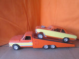 Vintage 1970 Chevy Ramp Truck & Nova Built Plastic Model Kit 1:25 Model