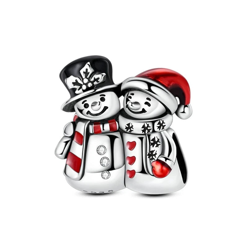 MULA European 925 Sterling Silver DIY Charm Christmas Snowman For Women Bracelet Charms