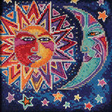 Sun and Moon Cross Stitch Kit Mill Hill 2018 Laurel Burch Celestial LB141813 Model