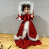 Display Arts Animated Girl Christmas Caroler Light Moves Vintage 1982 *VIDEO* Model