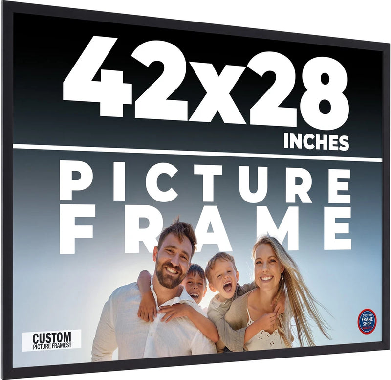 42x28 Frame Black Real Wood Picture Frame Width 0.75 inches | Interior Frame Dep Model