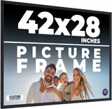 42x28 Frame Black Real Wood Picture Frame Width 0.75 inches | Interior Frame Dep Model