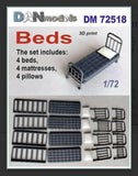 Dan Models 72518 1:72 Beds, mattresses and pillows 4 pcs, 3d print Model