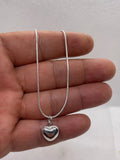 Heart charm necklace 925 sterling silver chain 18'' long Charms