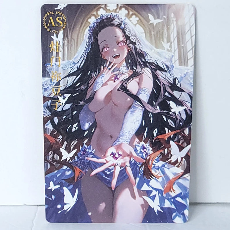 Nezuko Waifu Card Anime Wedding Day Butterfly Girl Wall Art Oversized Board A5 Model