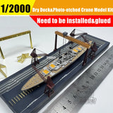 1/2000 DKM Preussen Battleship Dry Dockyard Shipyard&PE Crane Assembly Model Kit Model