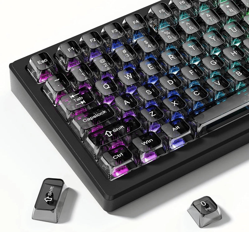 Clear Keycaps Set,Translucent Keyboard Keycaps,Jelly Key Caps Model