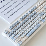 Blue White Cute Band Puppies MOA Profile Dye-subbed PBT Keycap Set Model