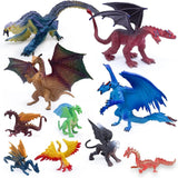 5" & 3" Dragon Toy Figures -10 Pack Assorted Mythical Figurines for Cake Toppers Model