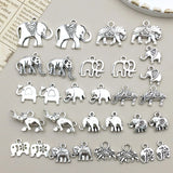 BULK 30Pcs Elephant Charms DIY Jewelry Making Pendants Antique Silver Charms