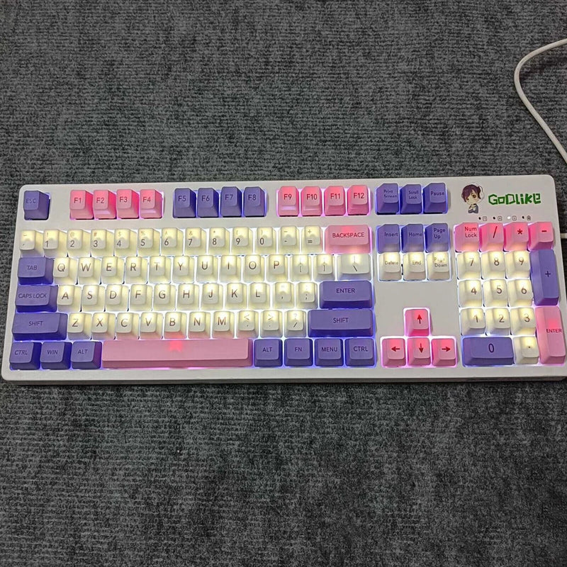 Mechanical Keyboard Sakura PBT Keycap 108 Keys OEM Height Keyboard Keycaps Model