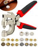 Snap Button Tool Kit, Heavy Duty Snap Fastener Tool with Built-in Hole Punch,... Model