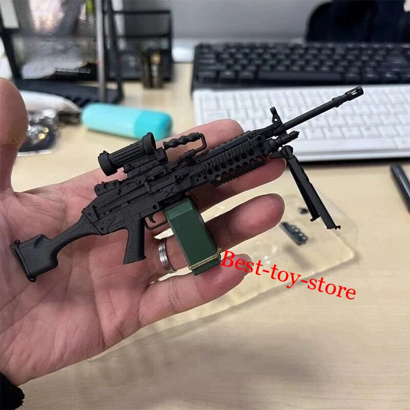 1/6 Modern Equipment Miniature Weapon MK48 Gun Model for 12'' Action Figure Model