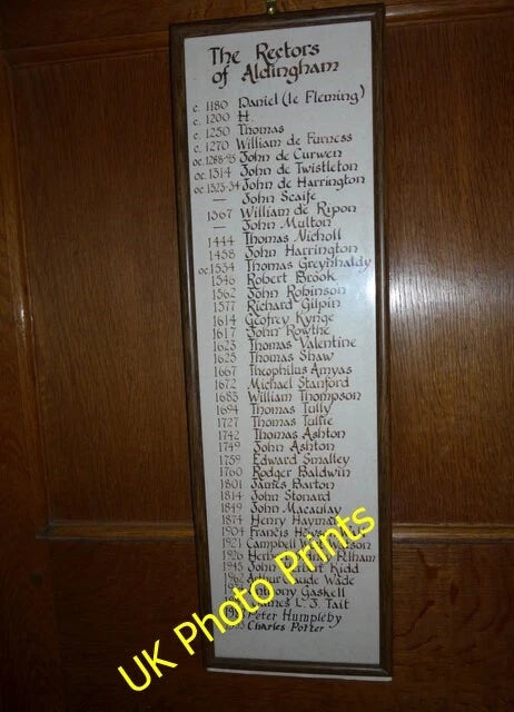 Photo 6x4 St Cuthbert, Aldingham: incumbency board  c2015 Model