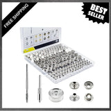 Snap Button Kit, Stainless Steel, 15mm Marine Grade, 60 Sets, Canvas Tents Model