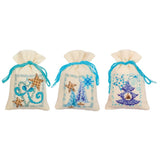 Vervaco herbal bags counted cross stitch kit "Christmas" Set of 3, 8x12cm, DIY Model