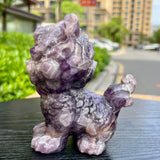 Natural Amethyst Pixiu Statue Feng Shui Wealth Crystal Qilin Figure  680 g Model