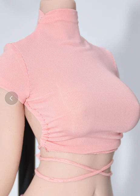 1:6 Pink Backless Top Clothes Model Fit 12inch Female PH TBL Action Figure Doll Model