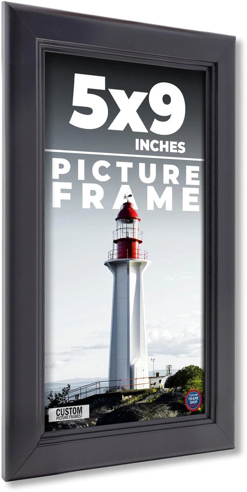 5x9 Contemporary Black Wood Frame with UV Acrylic and Acid Free Foam Board Model