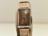 VINTAGE WW2 ERA SMALL RECTANGULAR SWISS LADIES MECHANICAL WATCH "ANCRE" 15 J Model