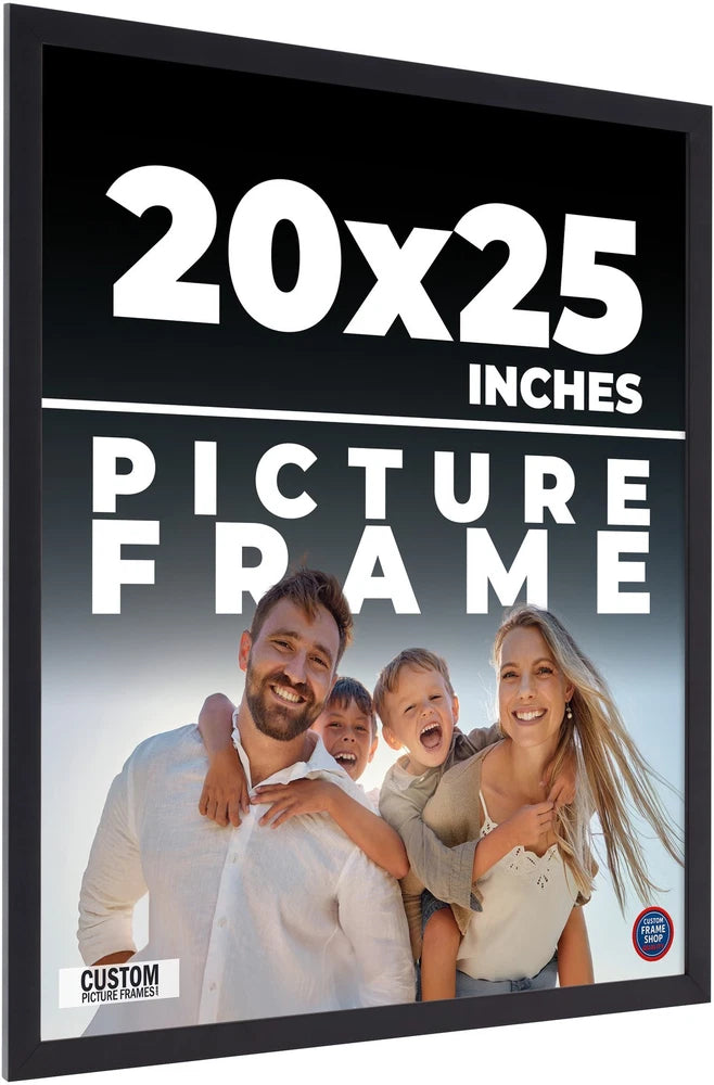 20x25 Frame Black Real Wood Picture Frame Width 0.75 inches | Interior Frame Dep Model