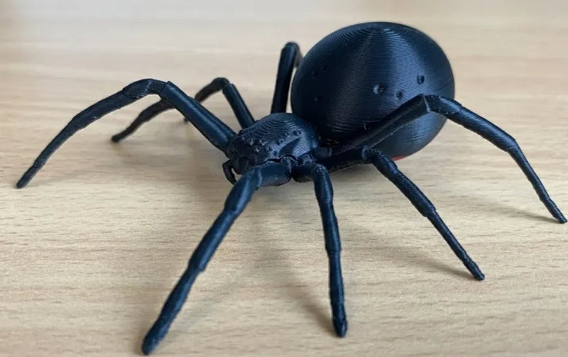 Realistic 3D Printed Black Widow Spider Statue Figure Display Decor Model
