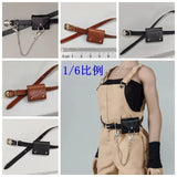 1/6 Soldier Leather Waist Bag Belt Model For 12''Action Figures Body Model