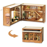 TuKIIE DIY Miniature Dollhouse Kit with Furniture, 1:32 Small, Light Brown Model