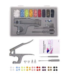 100Pc Set Plastic Snap Fastener Kit W/T5 12mm Buttons in 9 Colors with Plier Model