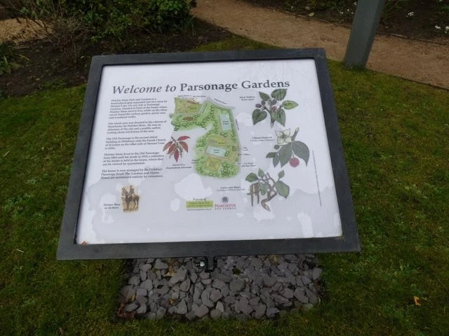 Photo 6x4 Welcome to Parsonage Gardens Gatley A display board gives a b c2017 Model