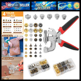 Leather Rivets Snap Buttons and Fasteners Kit - 40 Set 15MM Button Snap & 160 Se Model