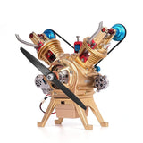 DM114 V2 Double-Cylinder Engine Model Kit Metal DIY 217Pcs STEM Collection Model