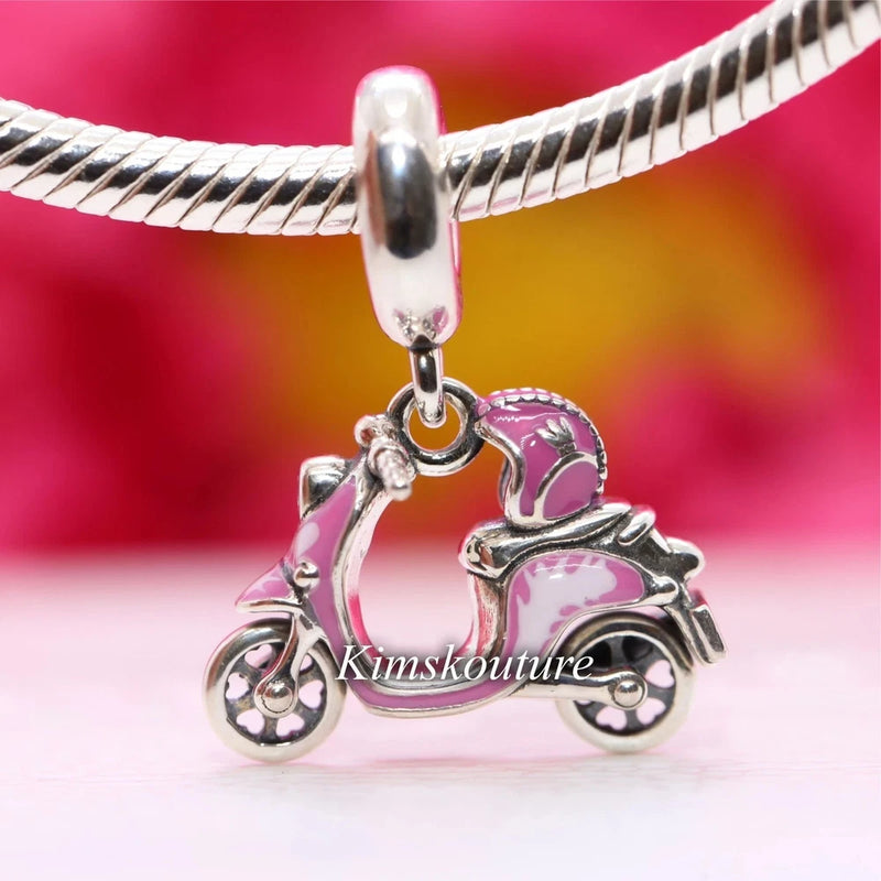 Authentic Pandora Charm Pink Scooter Sterling Silver Charm Dangle 791057C01 Charms