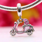 Authentic Pandora Charm Pink Scooter Sterling Silver Charm Dangle 791057C01 Charms