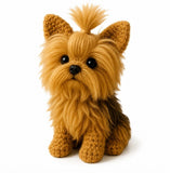 Yorkshire Terrier Crochet Kit for Beginners Adults Amigurumi Dog Craft Set Model