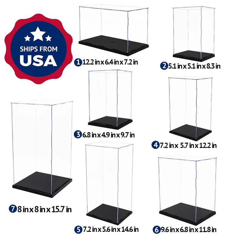 Acrylic Display Case Box 1/6 Scale Tall Dolls Figures Model Collectibles Trophy Model