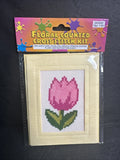 Floral Counted Cross Stitch Greeting Card Kit Tulip Complete Craft Canvas TULIP Model