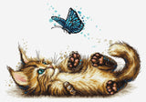 DIY Needlepoint Kit Playful kitten Cross-Stitch Craft Set for Home Decor Model