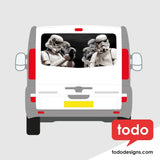 Stormtrooper back panel vinyl sticker DIY kit. Gloss lam Vauxhall Vivaro 06 - 14 Model