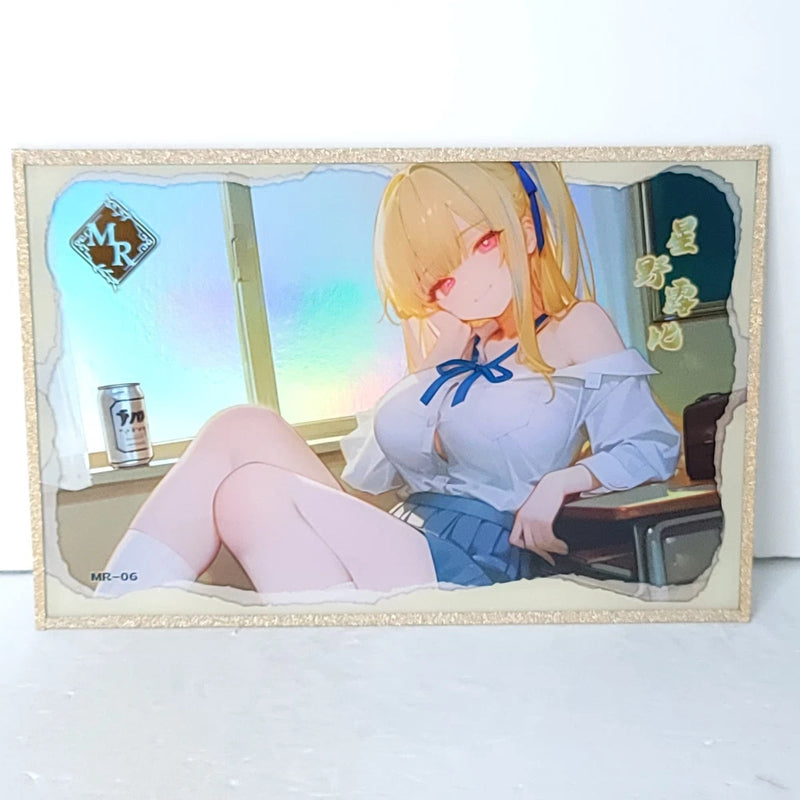 Marin School Waifu Card Anime Gold Glitter Girl Wall Art Oversized Board A5 Model