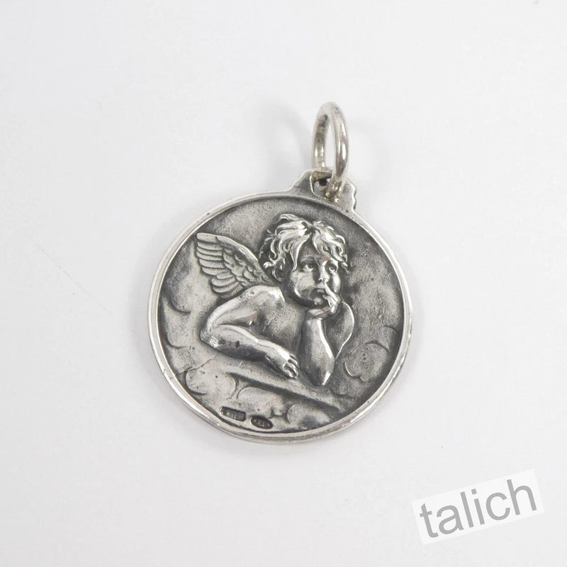 925 Sterling Silver Cherub Guardian Angel Charm Pendant Reversible Great Gift Charms