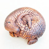 G8968 - 2" Hand Carved Boxwood Netsuke Figurine - Pangolin Mom and Baby Model