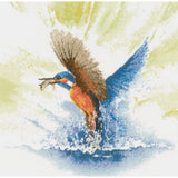 Heritage counted cross stitch kit evenweave fabric "Kingflisher in Flight (L)", Model