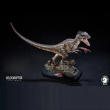 W-Dragon Male Velociraptor Dinosaur Statue Resin Model Collectible Display Model